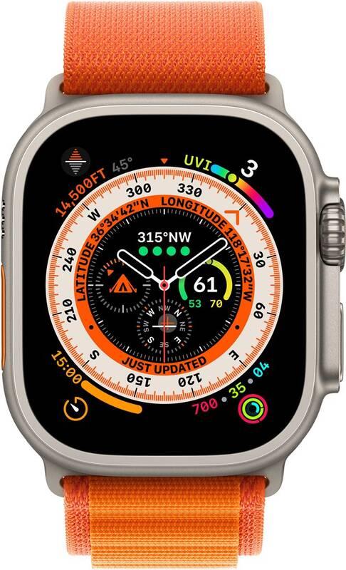 Chytré hodinky Apple Watch Ultra GPS Cellular, 49mm pouzdro z titanu - oranžový alpský tah- L